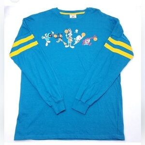 Blue Long Sleeve Tee space, jam, tune, squad size large